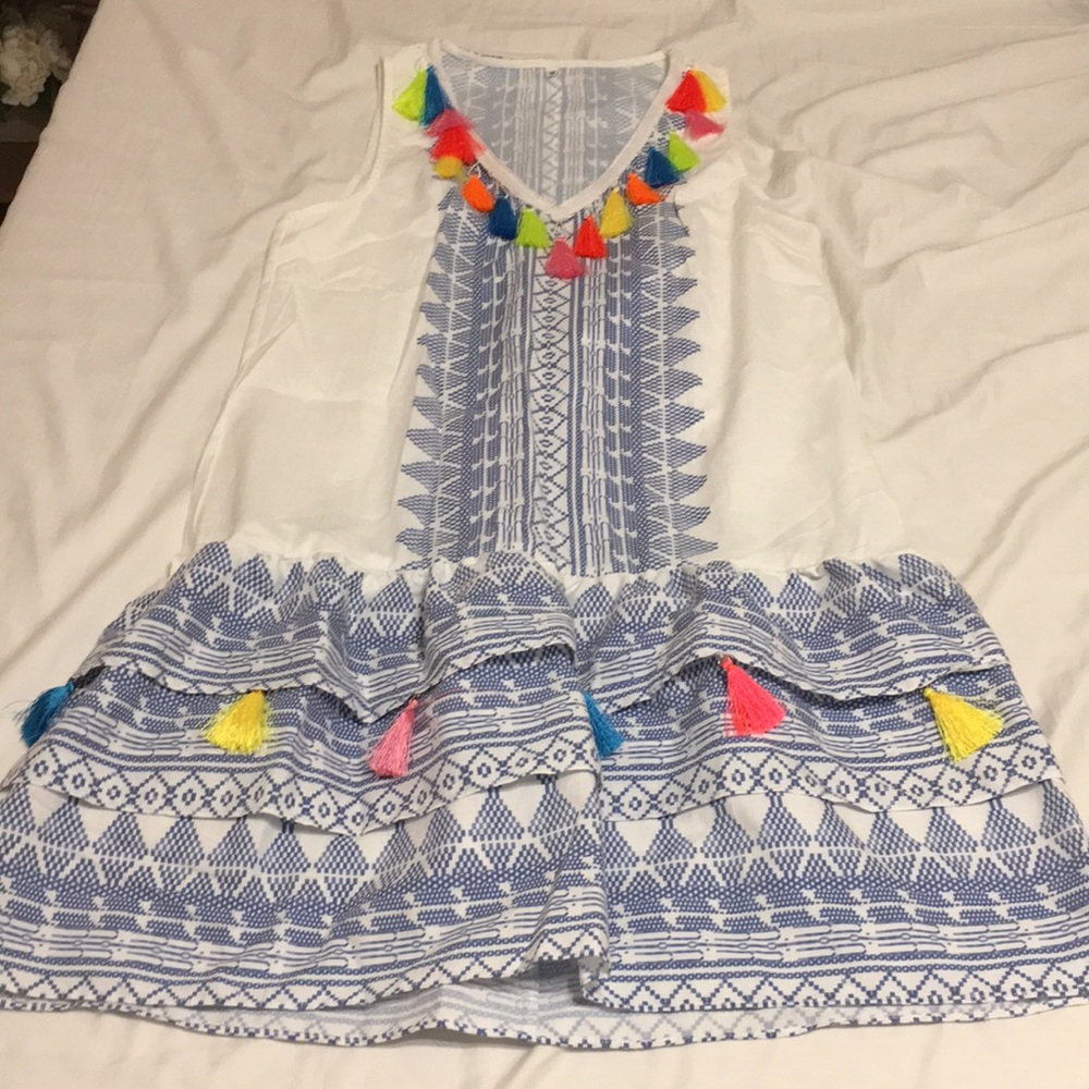White and blue sun dress